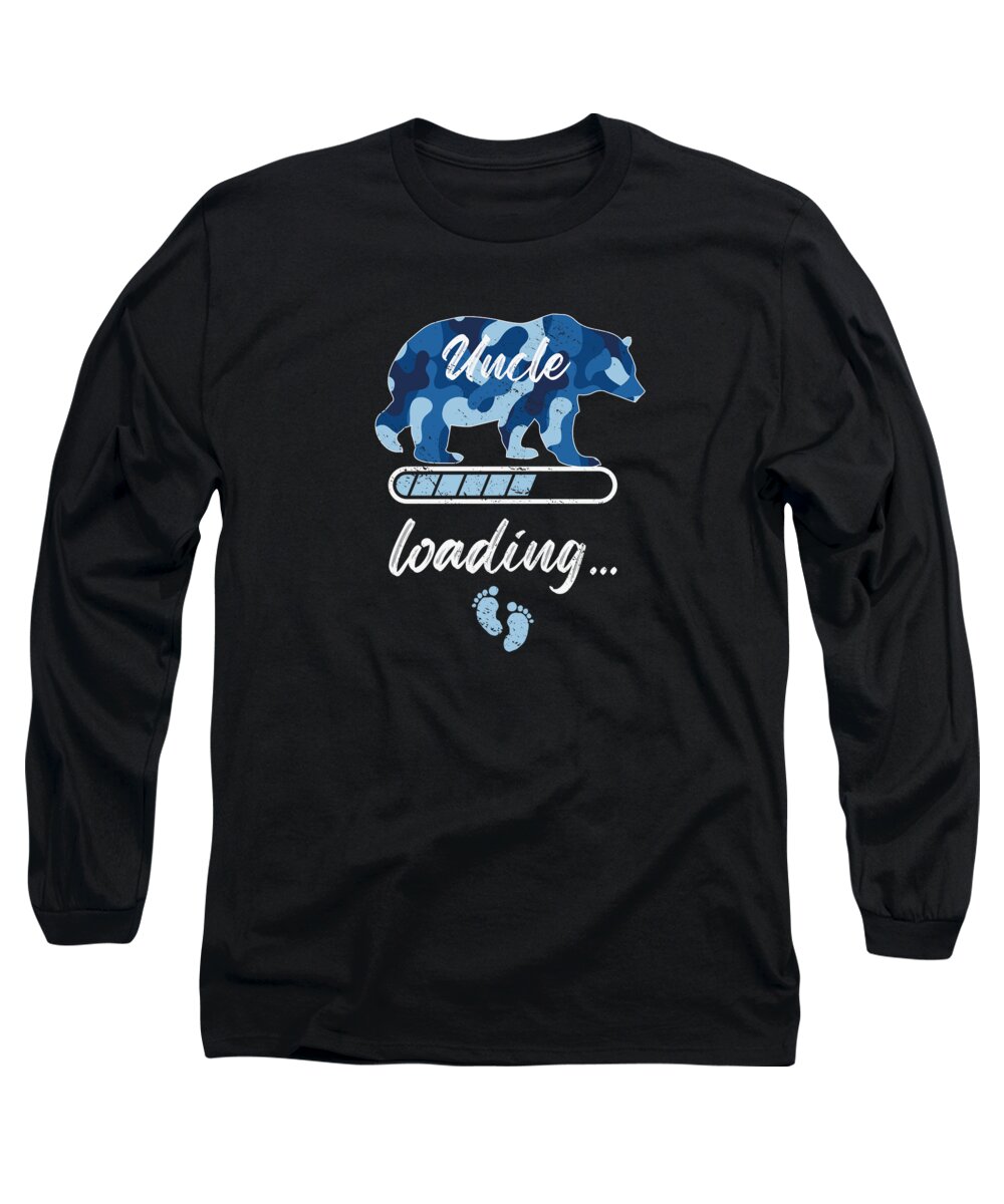 Uncle Bear Long Sleeve T-Shirt featuring the digital art Uncle Bear Loading Pregnancy Birth Family #1 by Toms Tee Store