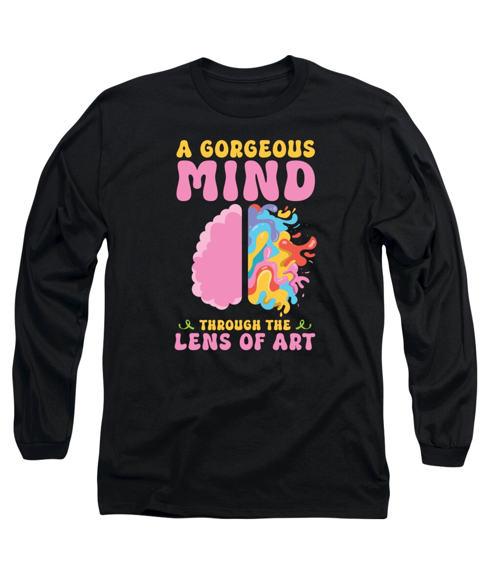 Mental Health Long Sleeve T-Shirt featuring the digital art Mental Health Artistic Awareness Month Abstract Art #10 by Toms Tee Store