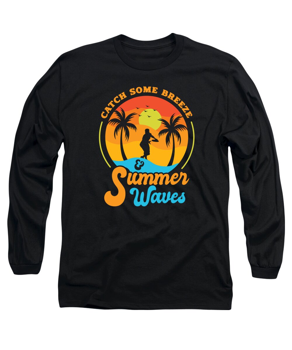Frisbee Long Sleeve T-Shirt featuring the digital art Frisbee Tropical Summer Vacation Flying Disc Sport #13 by Toms Tee Store