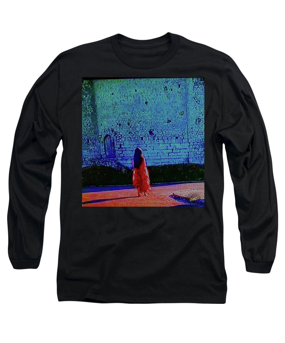Woman Long Sleeve T-Shirt featuring the painting Alone 2 by CHAZ Daugherty