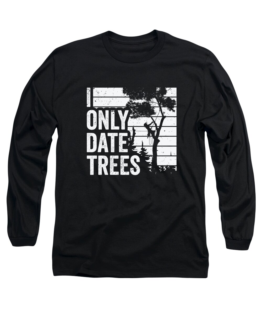 Arborist Long Sleeve T-Shirt featuring the digital art Arborist Tree Cutter Chainsaw Lumberjack #2 by Toms Tee Store
