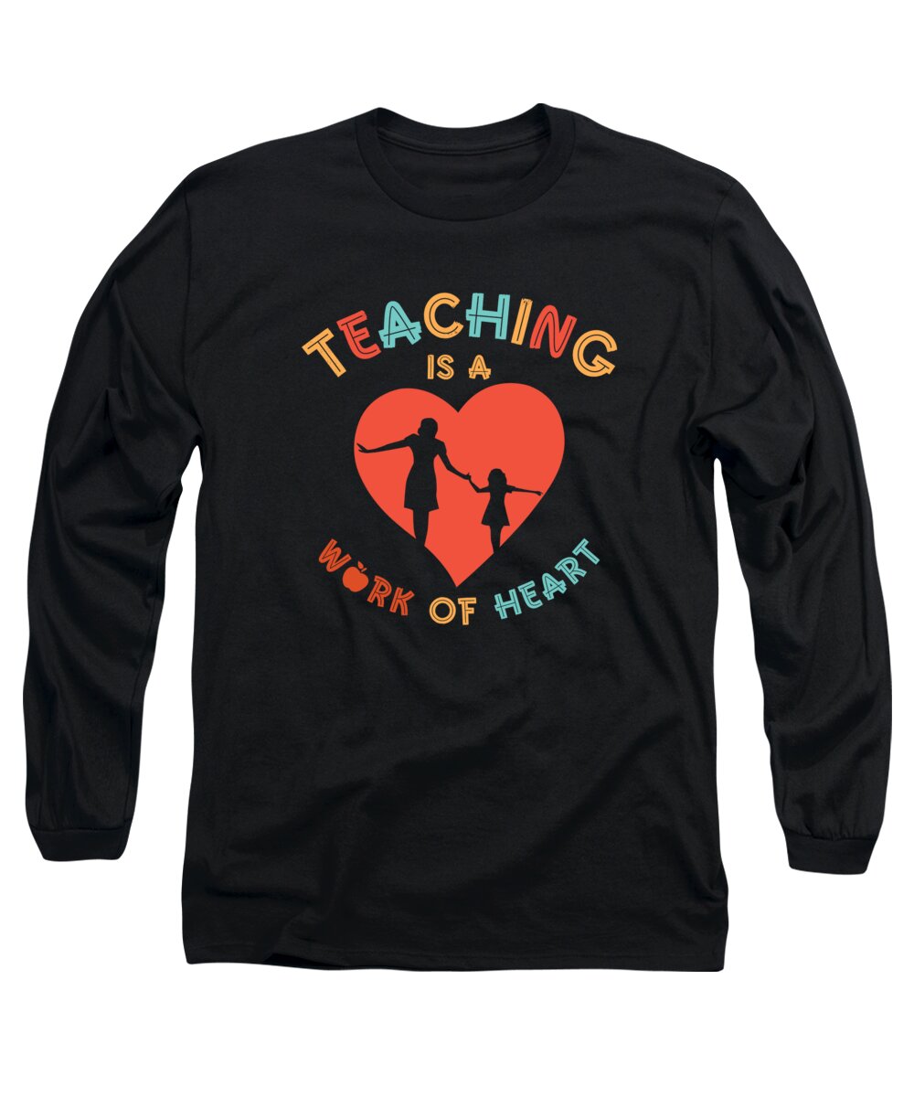 Mothers Day Long Sleeve T-Shirt featuring the digital art Mothers Day Teacher Grandma Teaching Mother #3 by Toms Tee Store