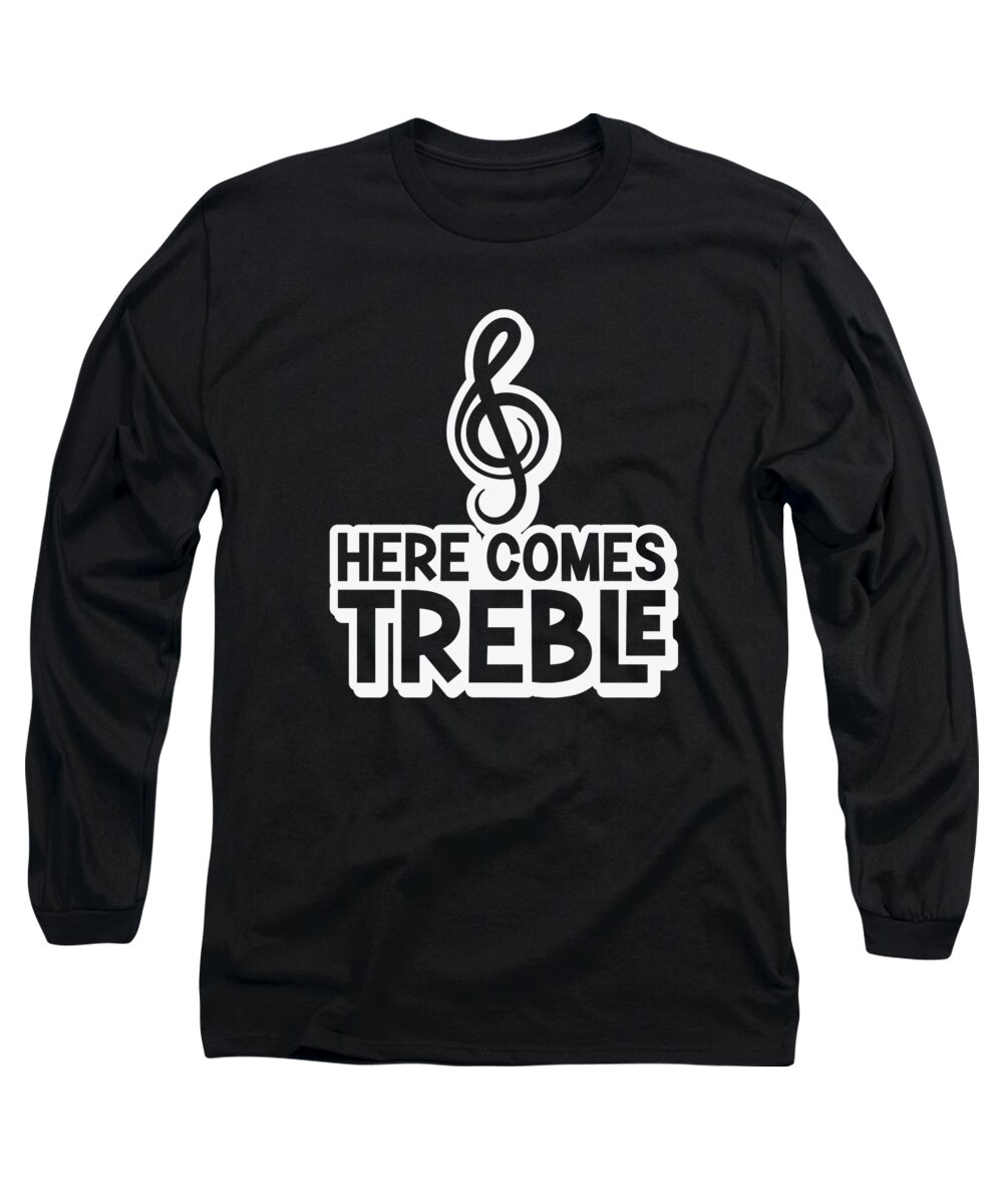 Music Long Sleeve T-Shirt featuring the digital art Music Treble Clef Music Symbol Musician #3 by Toms Tee Store