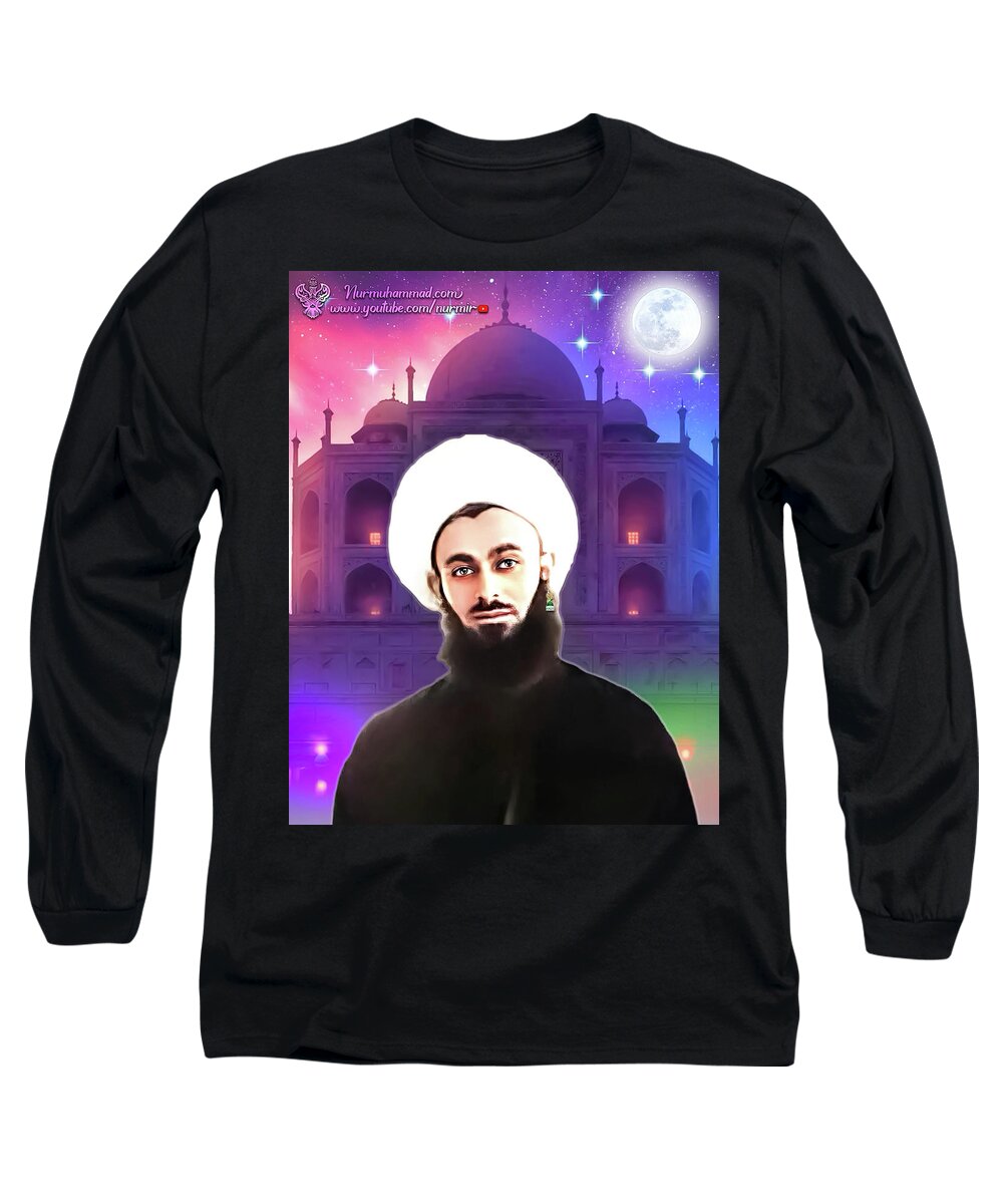  Long Sleeve T-Shirt featuring the digital art Shaykh Nazim infinite #3 by Sufi Meditation Center