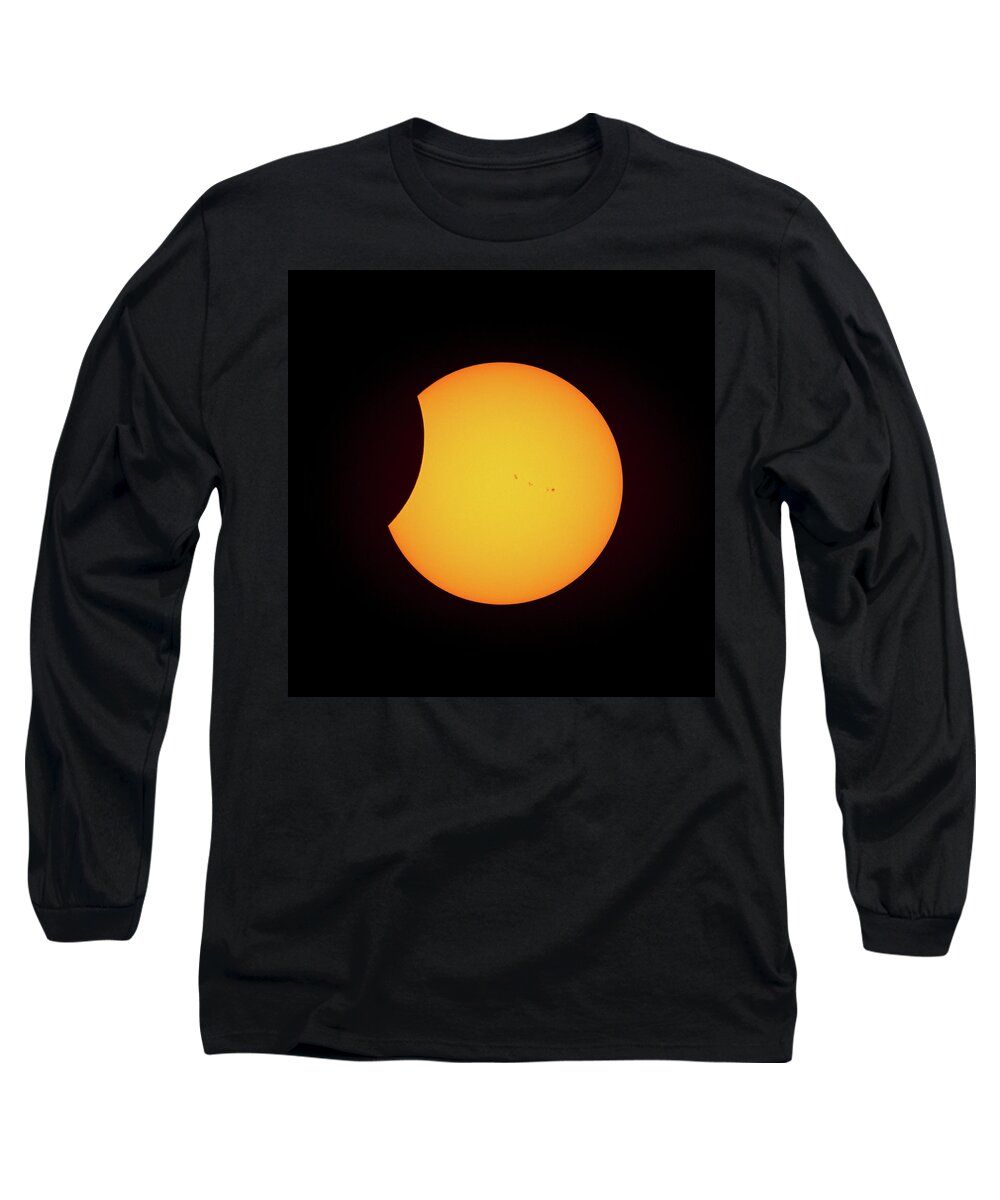Solar Eclipse Long Sleeve T-Shirt featuring the photograph Partial Solar Eclipse #7 by David Beechum