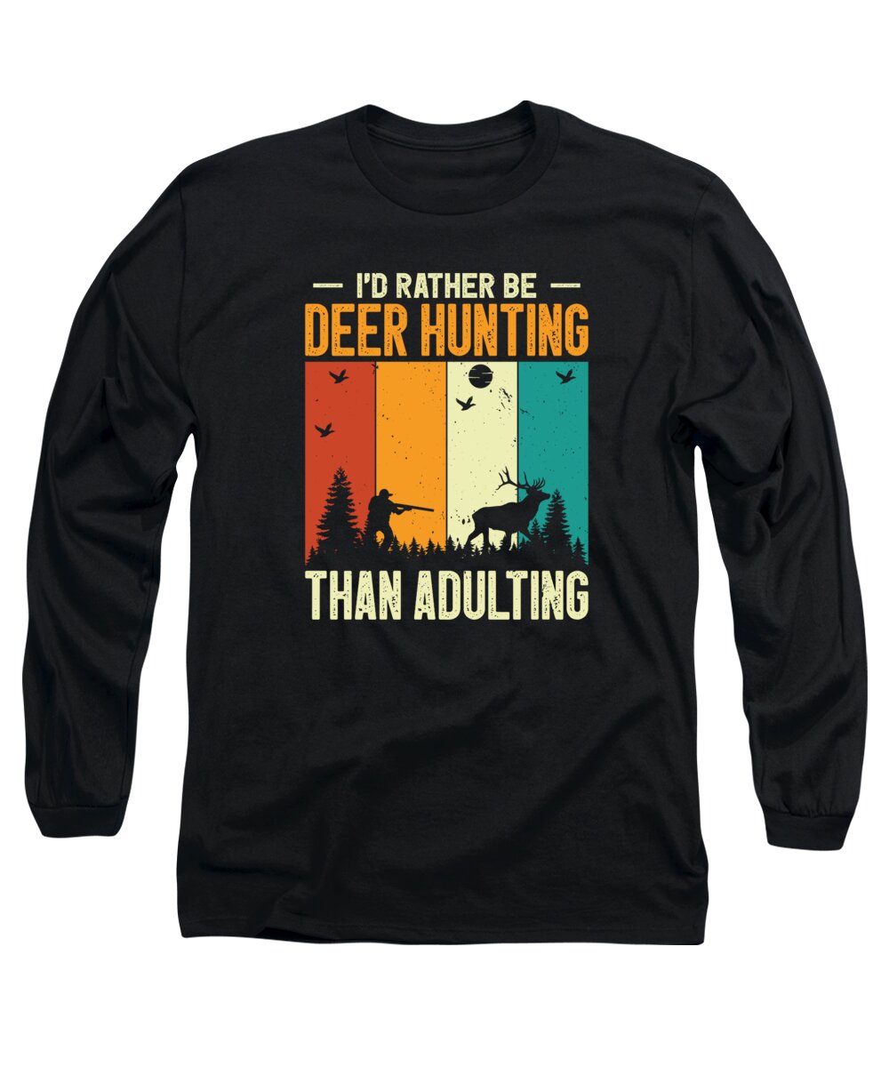 Hunting Long Sleeve T-Shirt featuring the digital art Deer Hunting Bow Hunter #9 by Toms Tee Store