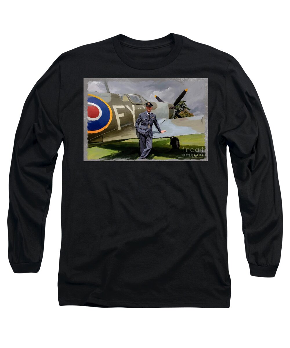 Long Sleeve T-Shirt featuring the painting Portrait #9 by Lee Percy