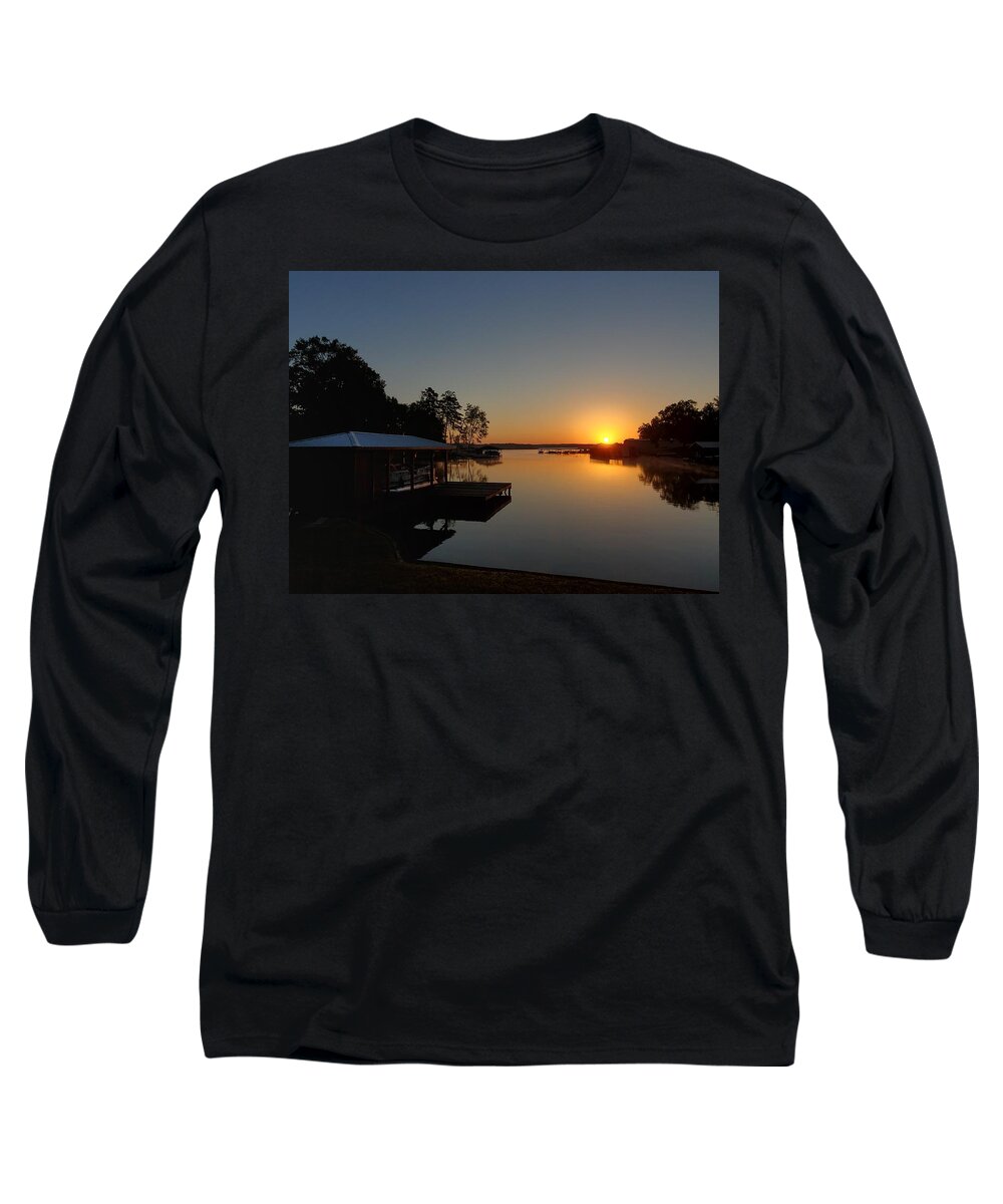 Sunrise Long Sleeve T-Shirt featuring the photograph A Clear And Pretty Lake Sinclair Sunrise by Ed Williams