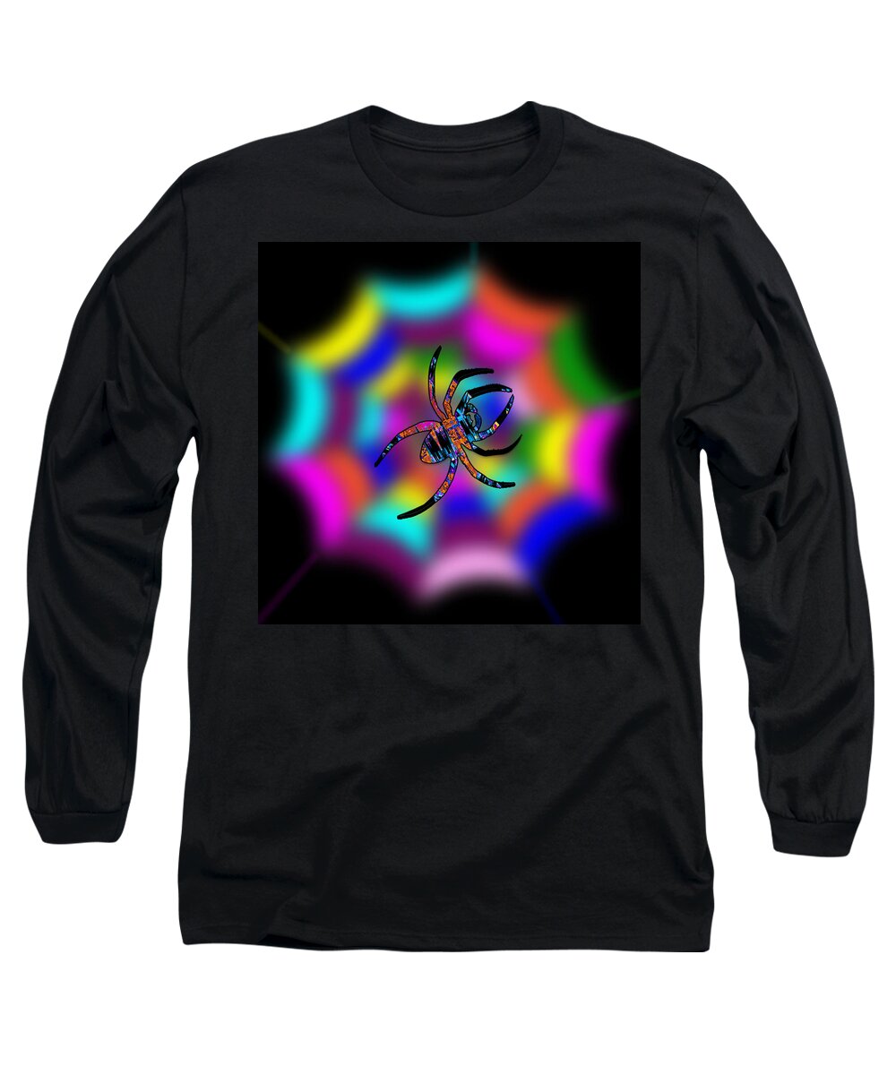 Spider Long Sleeve T-Shirt featuring the digital art Abstract Spider's Web by Ronald Mills