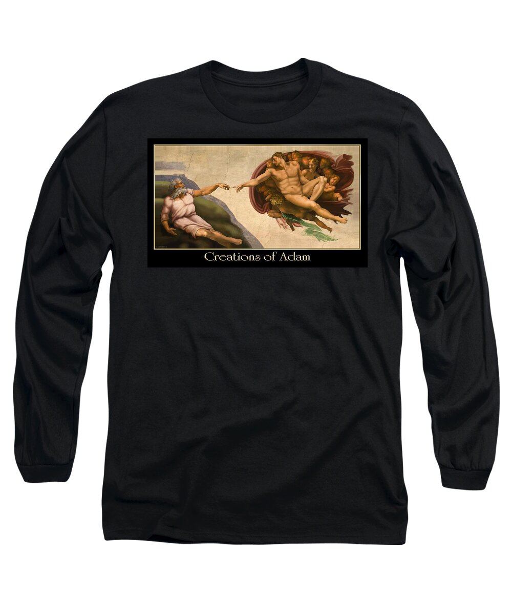 Creation Long Sleeve T-Shirt featuring the digital art Creations of Adam by Scott Ross
