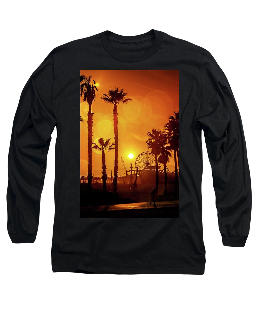 Santa Monica Sunset Long Sleeve T-Shirt featuring the photograph An Afternoon In Santa Monica by Az Jackson