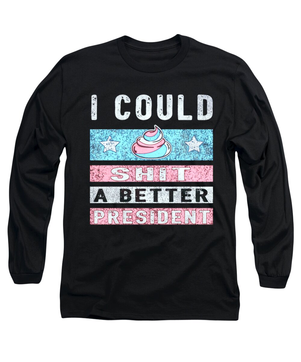 Impeach Biden Long Sleeve T-Shirt featuring the digital art Anti Biden President USA America by Tinh Tran Le Thanh