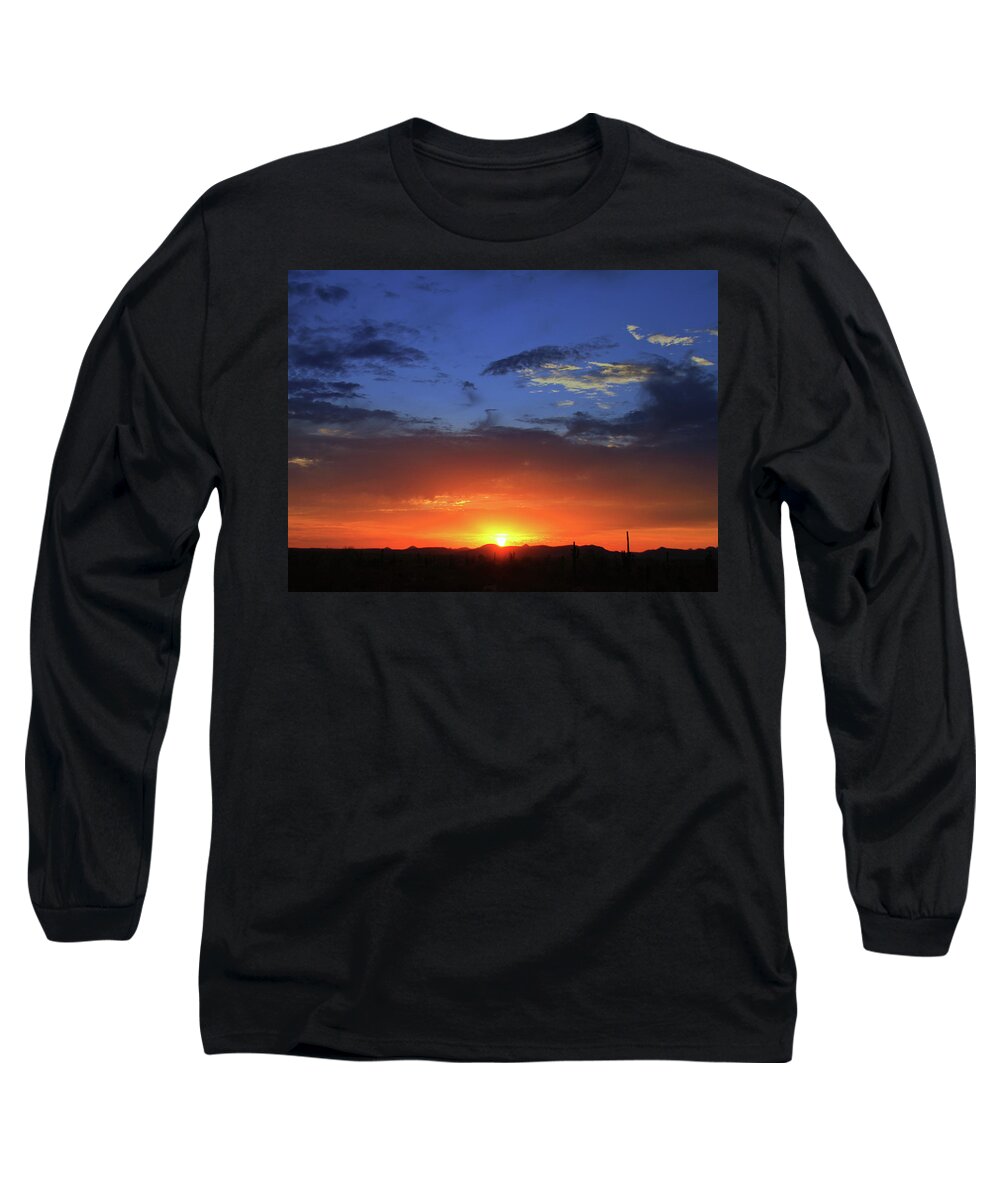Arizona Long Sleeve T-Shirt featuring the photograph Arizona Sunset Glow by Gene Taylor