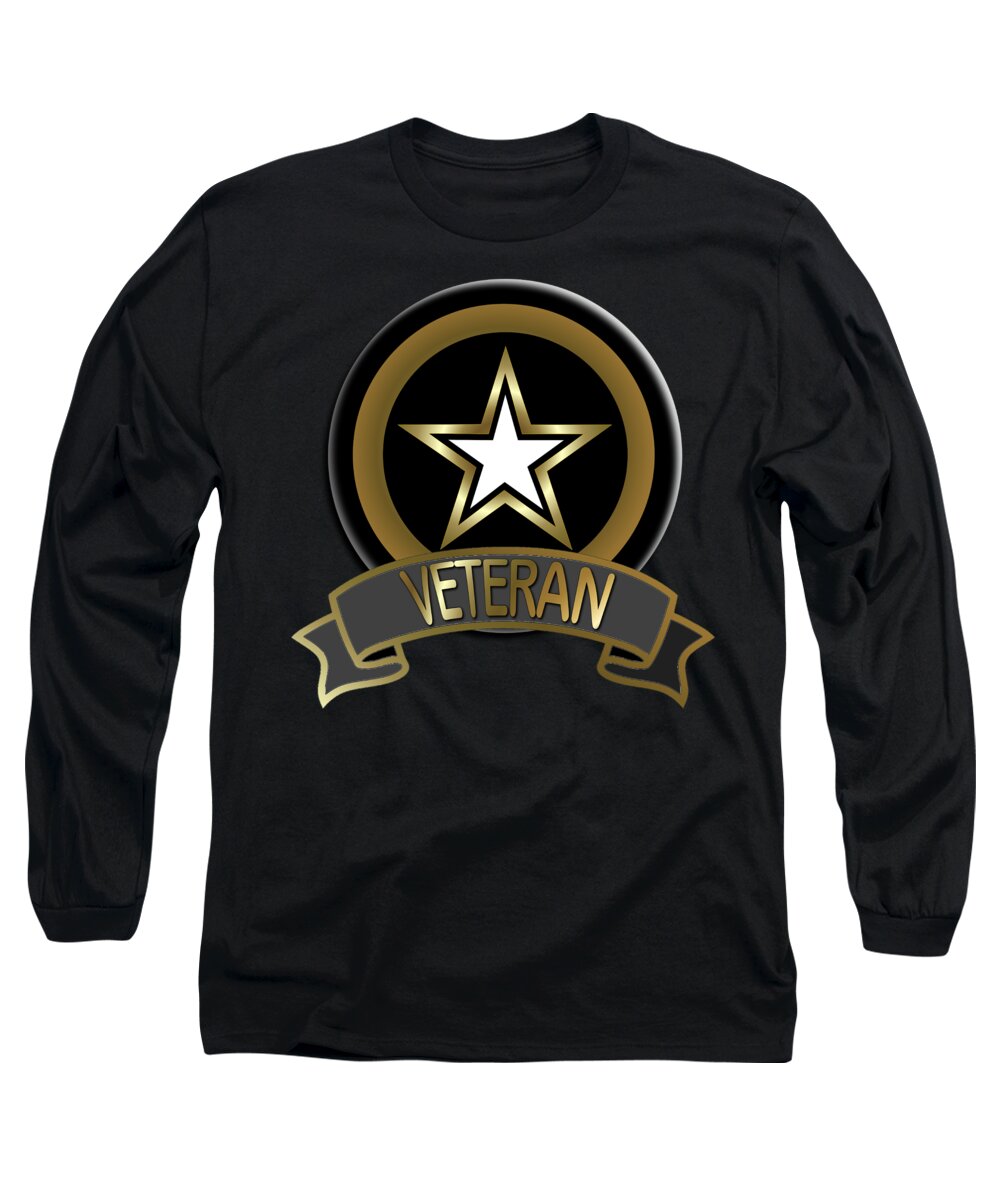 Army Long Sleeve T-Shirt featuring the digital art Army Vet by Bill Richards