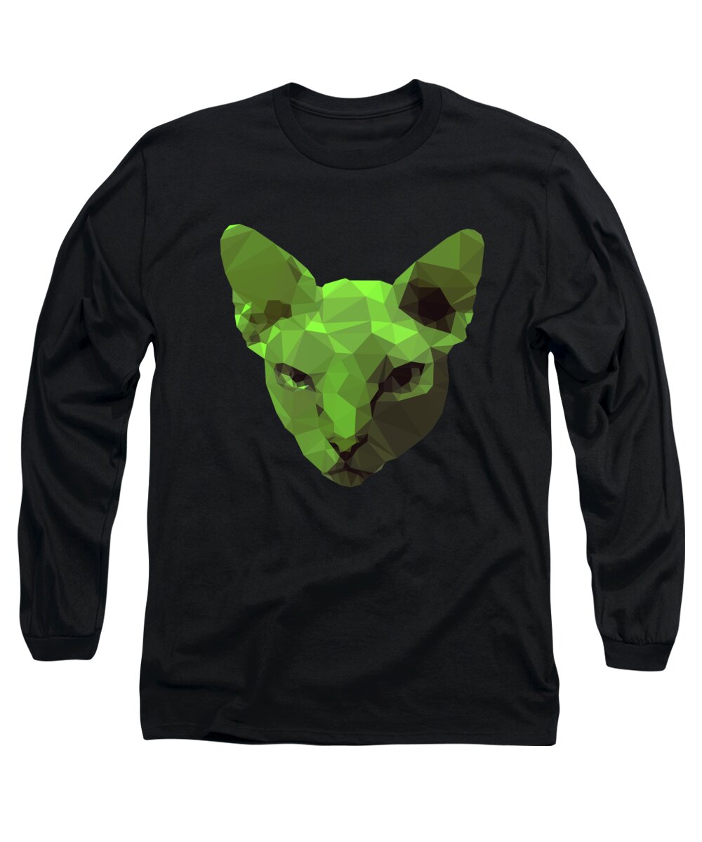 Sphynx Long Sleeve T-Shirt featuring the digital art Wicked Sphynx by Jindra Noewi