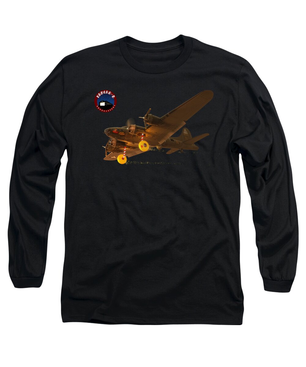 Amazing Stories B-17 Long Sleeve T-Shirt featuring the digital art Down and Locked by Adam Burch