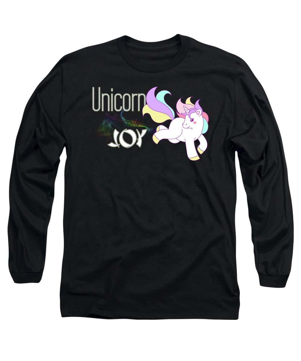 Unicorn Long Sleeve T-Shirt featuring the digital art Unicorn Joy by Tanya Owens