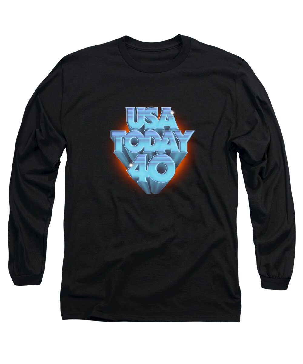 Logo Long Sleeve T-Shirt featuring the digital art USA TODAY 40th Anniversary Black by Gannett