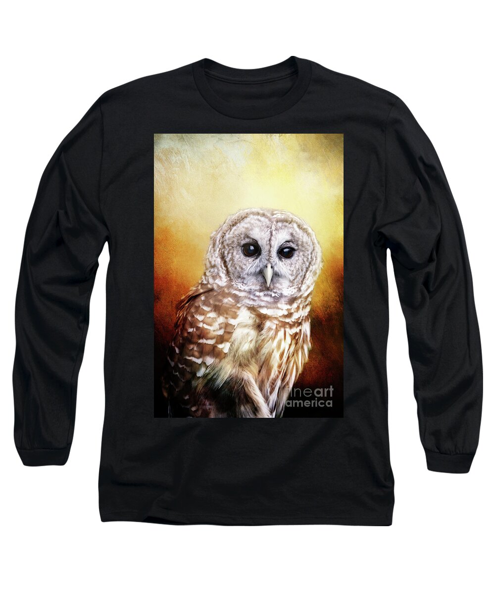 Barred Owl Long Sleeve T-Shirt featuring the photograph Barred Owl Portrait by Ed Taylor