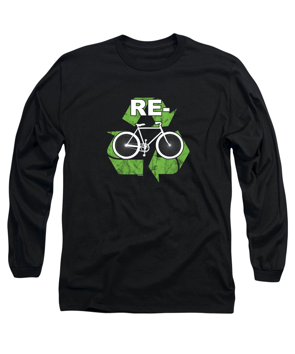 Bicycles Long Sleeve T-Shirt featuring the digital art Bicycle Cyclists Cycling Biking Fitness Gift Funny Recycle Bike by Thomas Larch