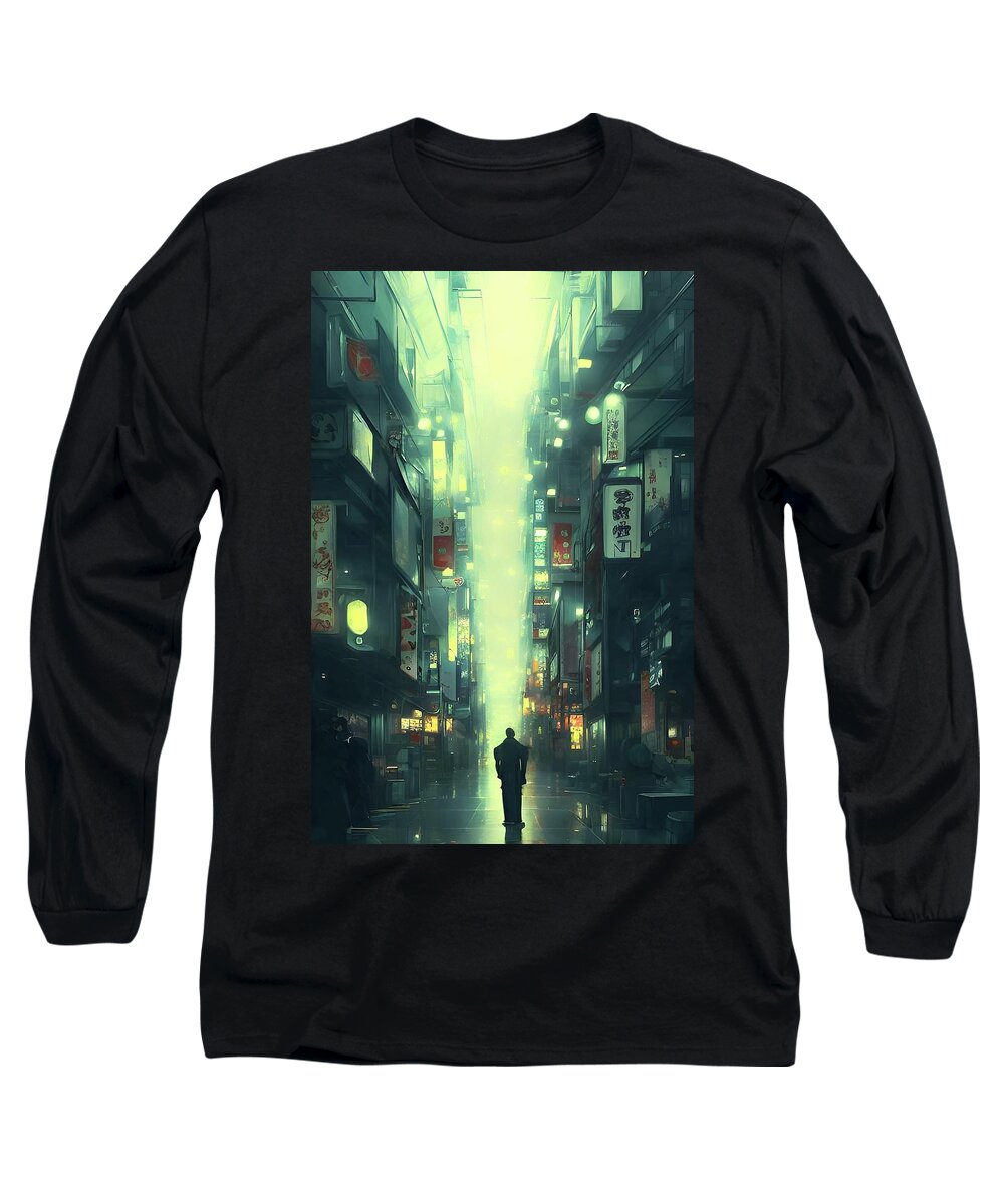 Blade Runner Long Sleeve T-Shirt featuring the digital art Blade Runner Nexus 7 by Fred Larucci