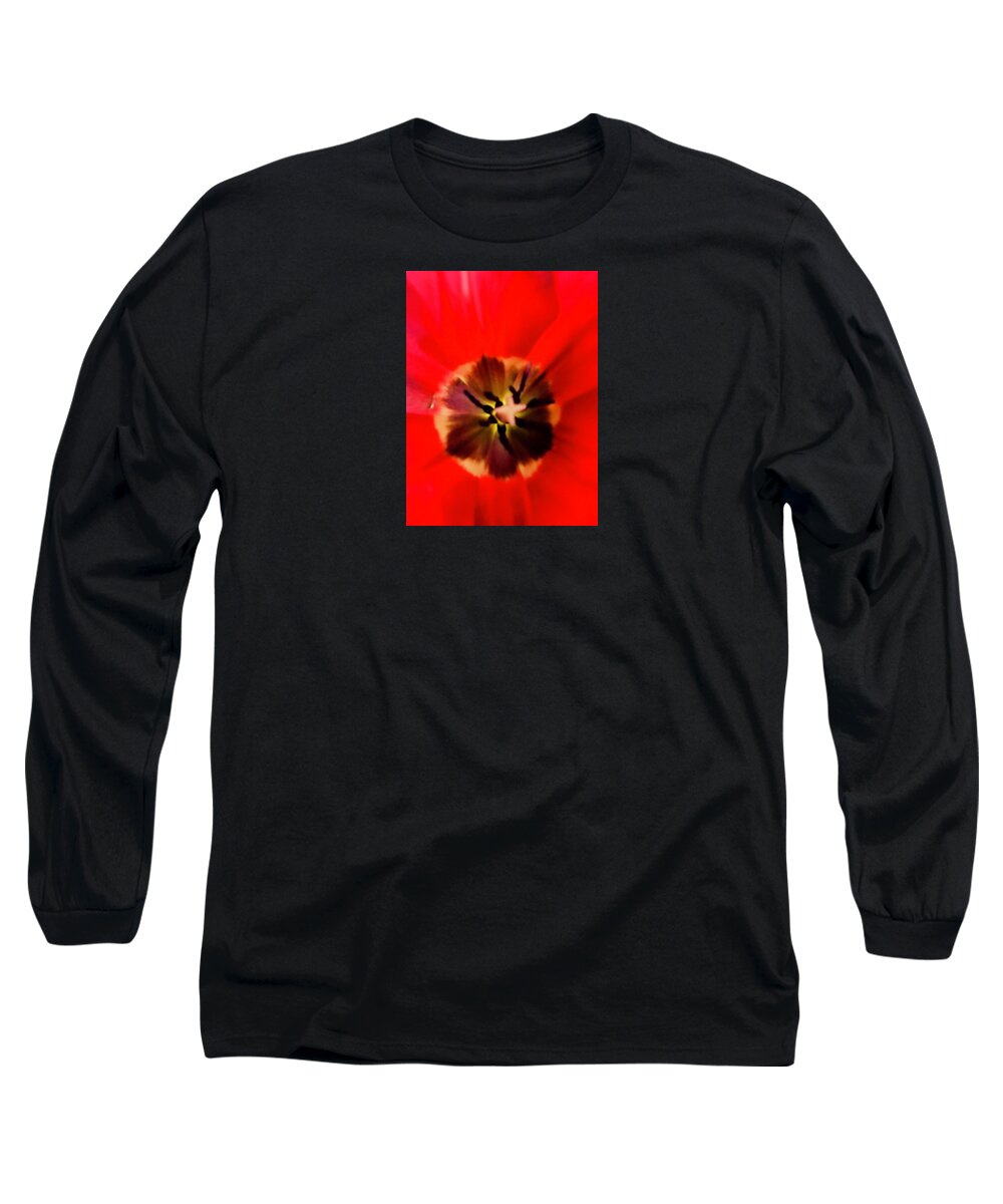 Photography Long Sleeve T-Shirt featuring the photograph Blooming Red by Laura Jaffe