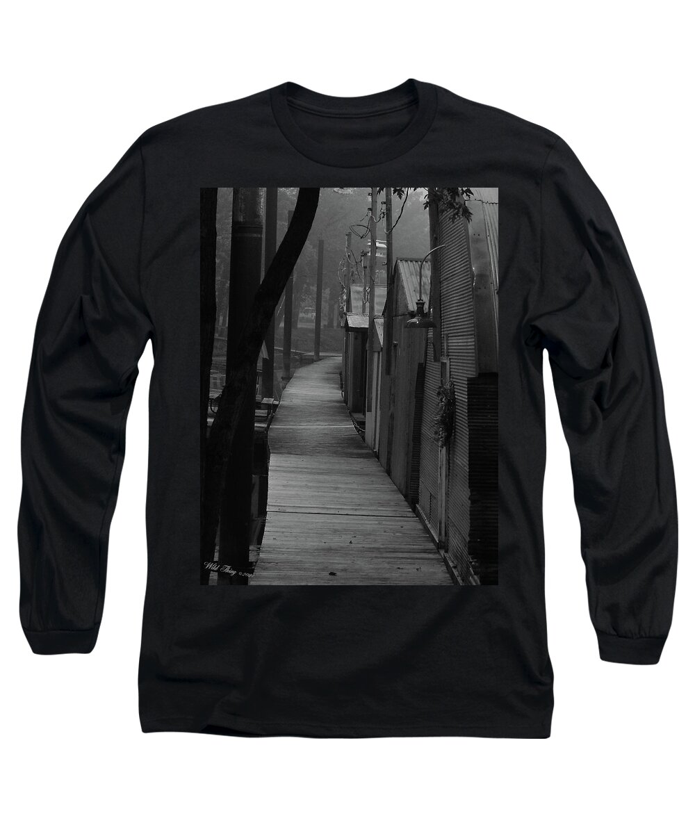Black And White Long Sleeve T-Shirt featuring the photograph Boat House Row by Wild Thing
