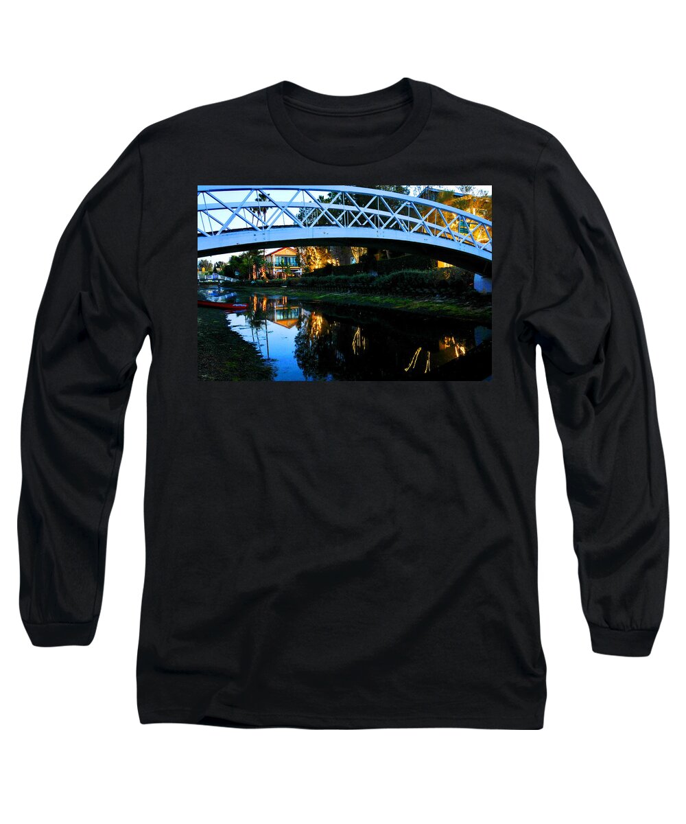 Bridge Long Sleeve T-Shirt featuring the photograph Bridge Over Lights by Richard Omura