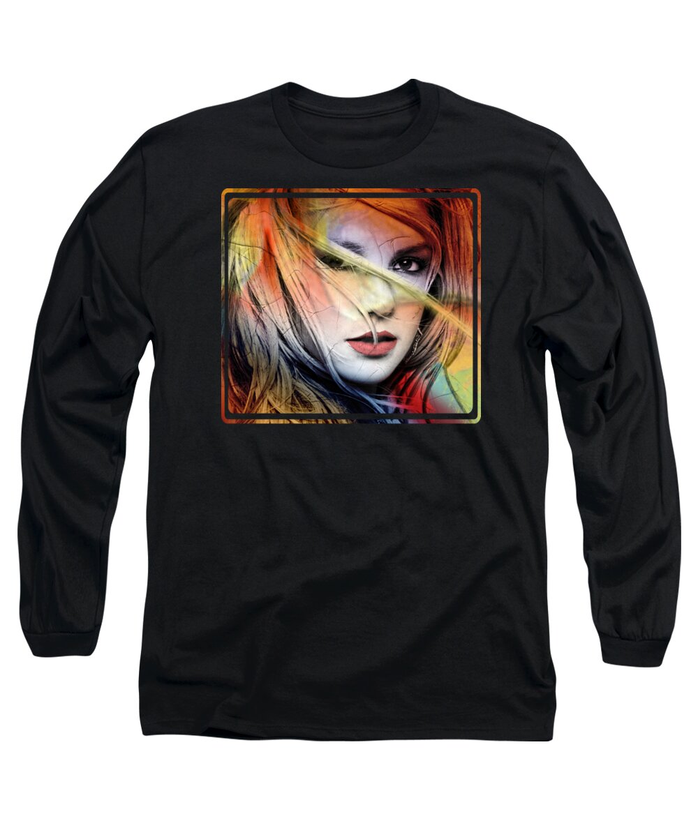 Britney Spears Long Sleeve T-Shirt featuring the painting Britney Spears by Mark Ashkenazi