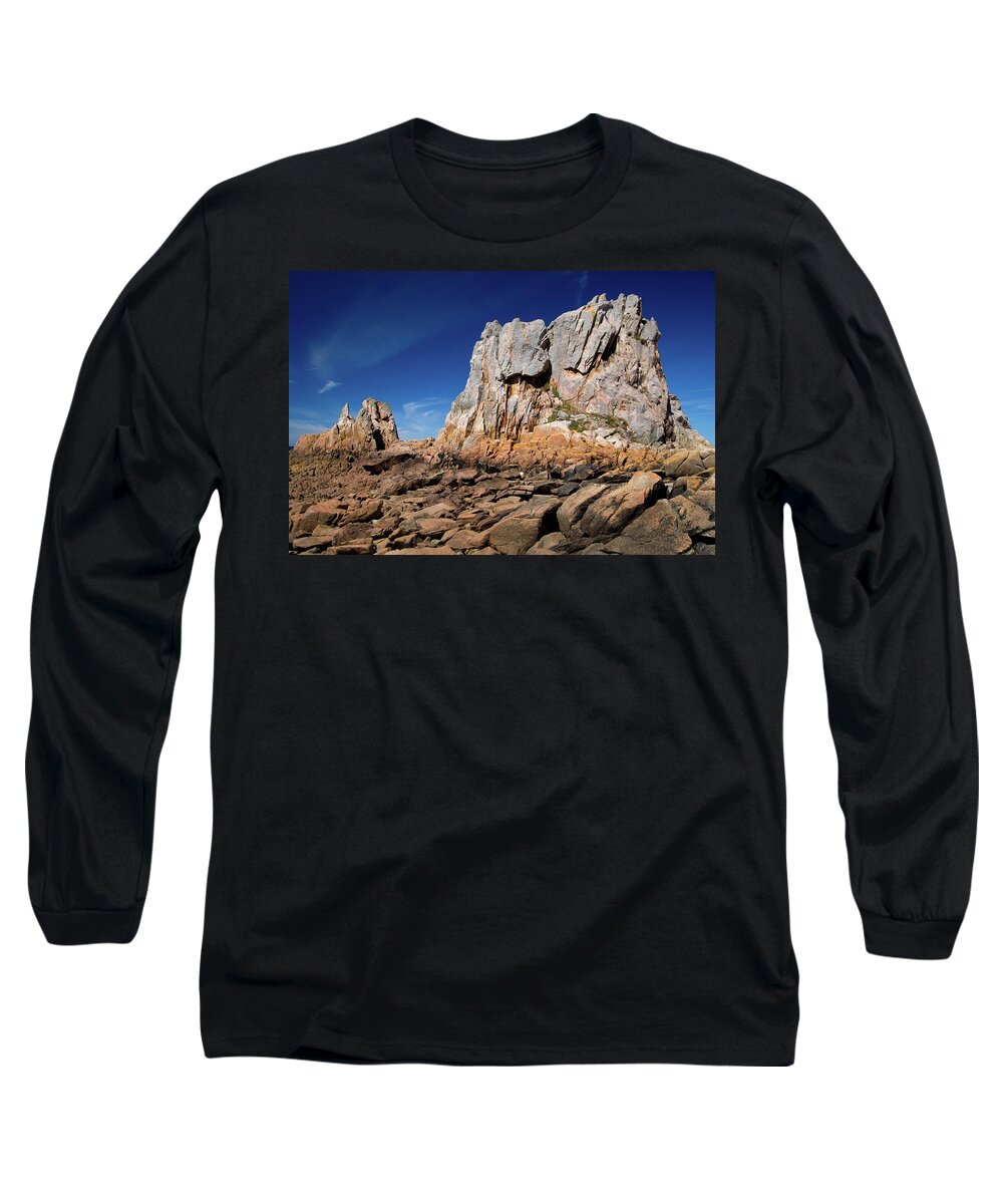Brittany Long Sleeve T-Shirt featuring the photograph Brittany - Plougrescant and the Pink granite coast by Olivier Parent