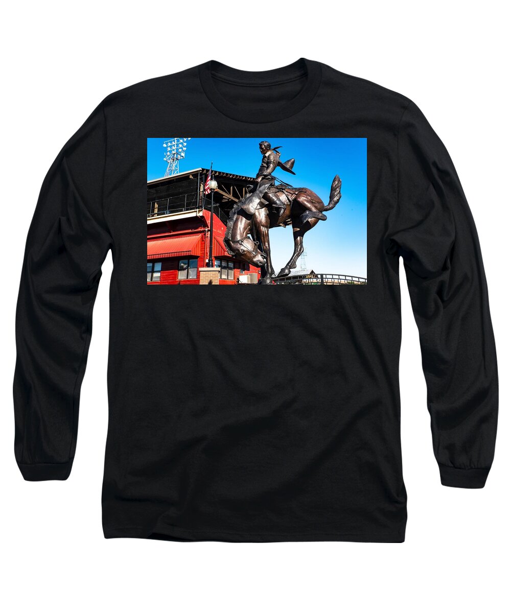 Bronc Rider Long Sleeve T-Shirt featuring the photograph Bronc Rider by Tom Cochran