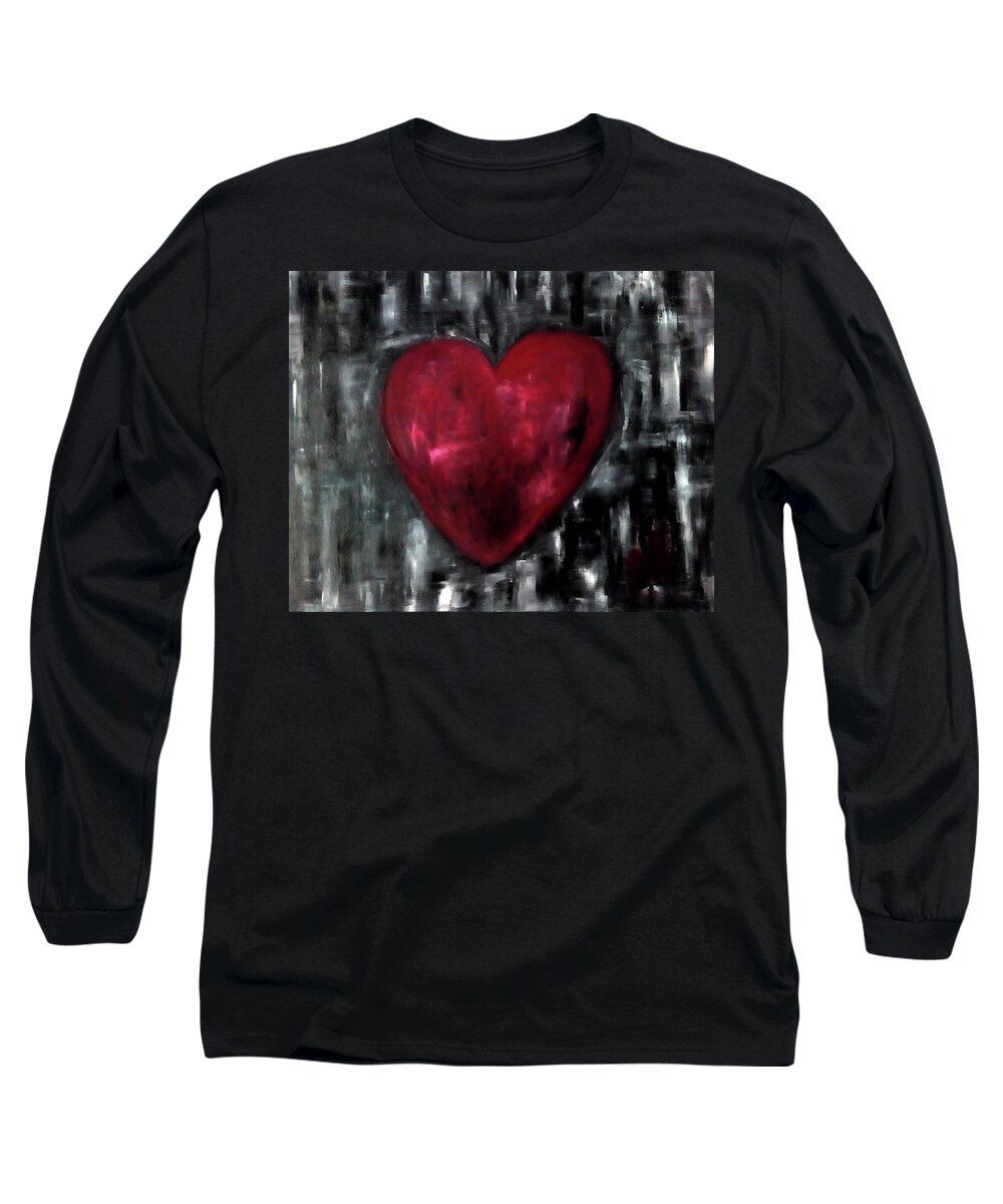 Heart Long Sleeve T-Shirt featuring the painting Bruised but Not Broken by Eseret Art