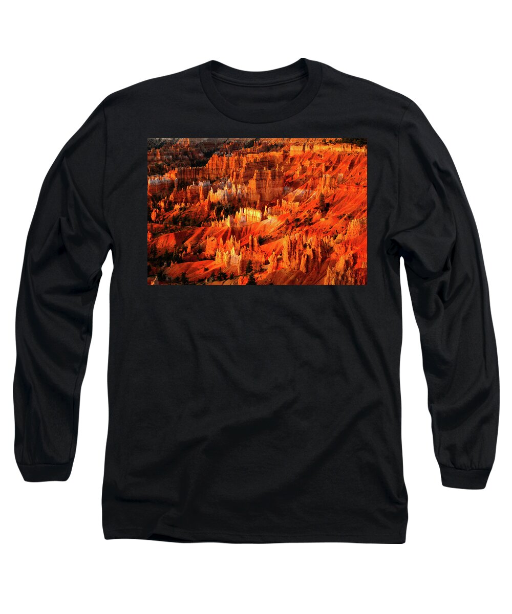 Bryce Canyon Long Sleeve T-Shirt featuring the photograph Fire Dance - Bryce Canyon National Park. Utah by Earth And Spirit