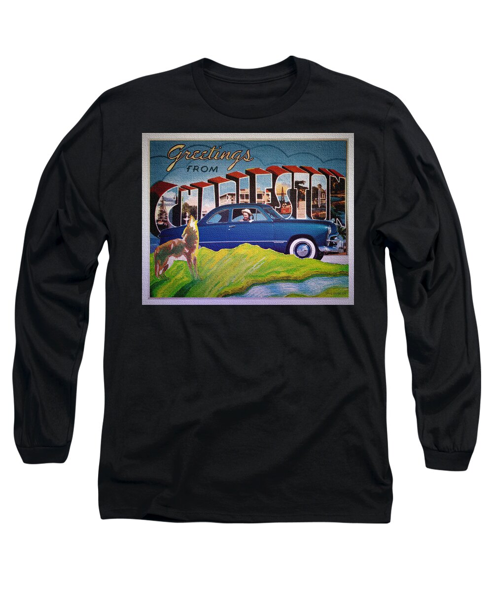 Dixie Road Trips Long Sleeve T-Shirt featuring the digital art Dixie Road Trips / Charleston by David Squibb