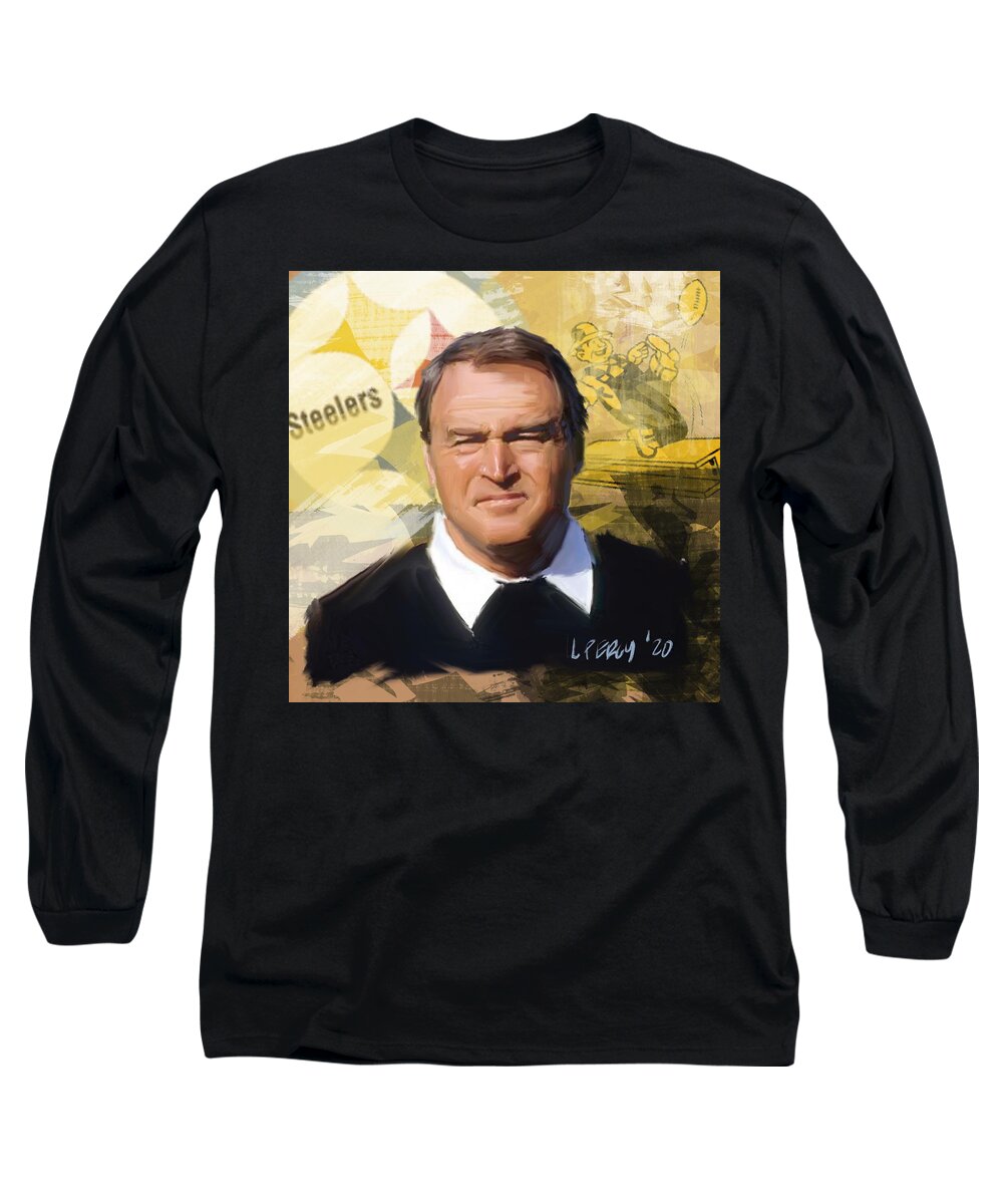  Long Sleeve T-Shirt featuring the painting Chuck Noll by Lee Percy