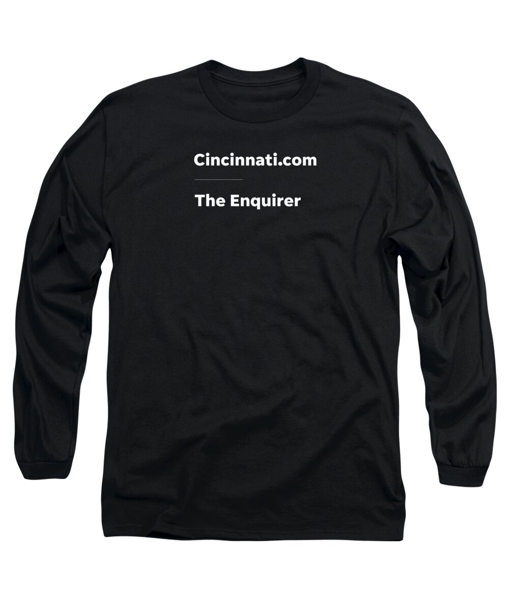 Cincinnati Long Sleeve T-Shirt featuring the digital art Cincinnati.com The Enquirer White Logo by Gannett Co