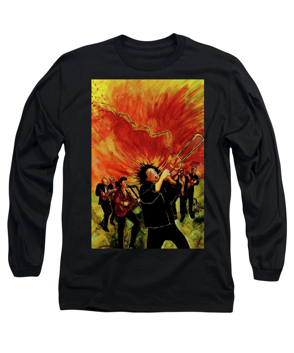 Portraits Long Sleeve T-Shirt featuring the painting Comin' Home by Catharine Gallagher