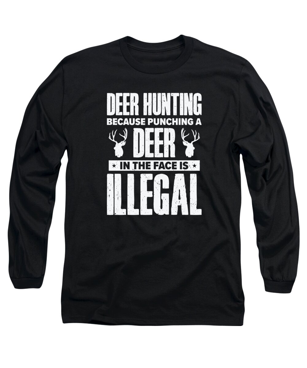 Hunting Long Sleeve T-Shirt featuring the digital art Deer Hunting Bow Hunter by Toms Tee Store