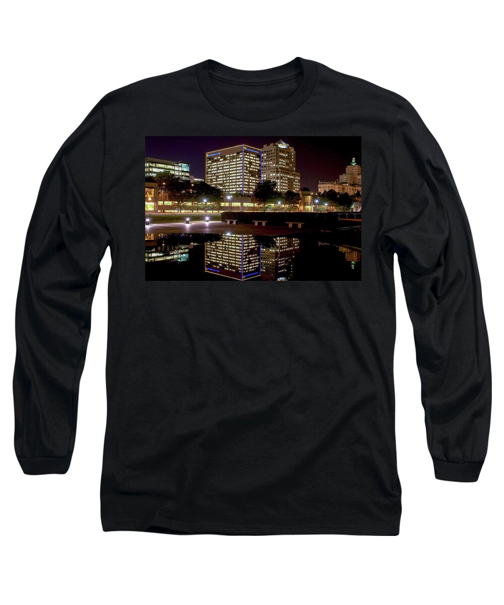 Milwaukee Long Sleeve T-Shirt featuring the photograph Downtown Reflections by Deb Beausoleil