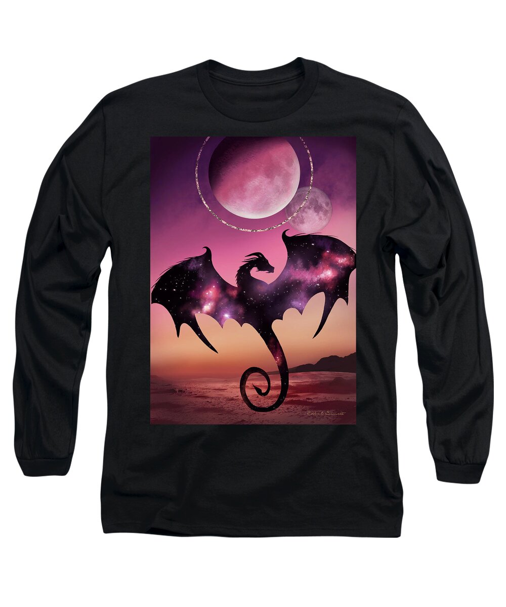 Dragon Long Sleeve T-Shirt featuring the digital art Dragon Rising by Rachel Emmett