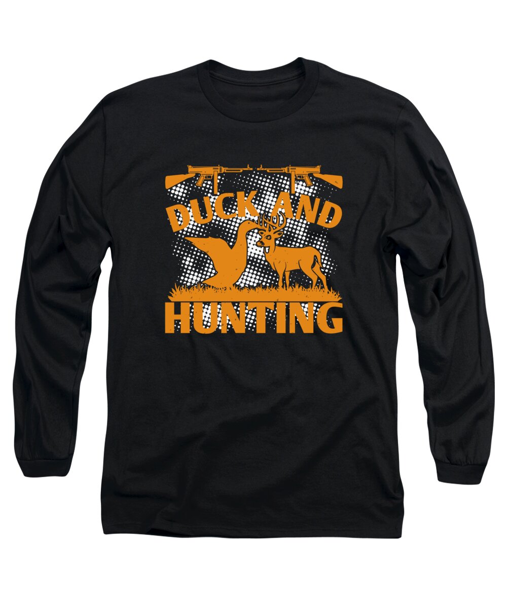 Hunt Long Sleeve T-Shirt featuring the digital art Duck and hunting by Jacob Zelazny