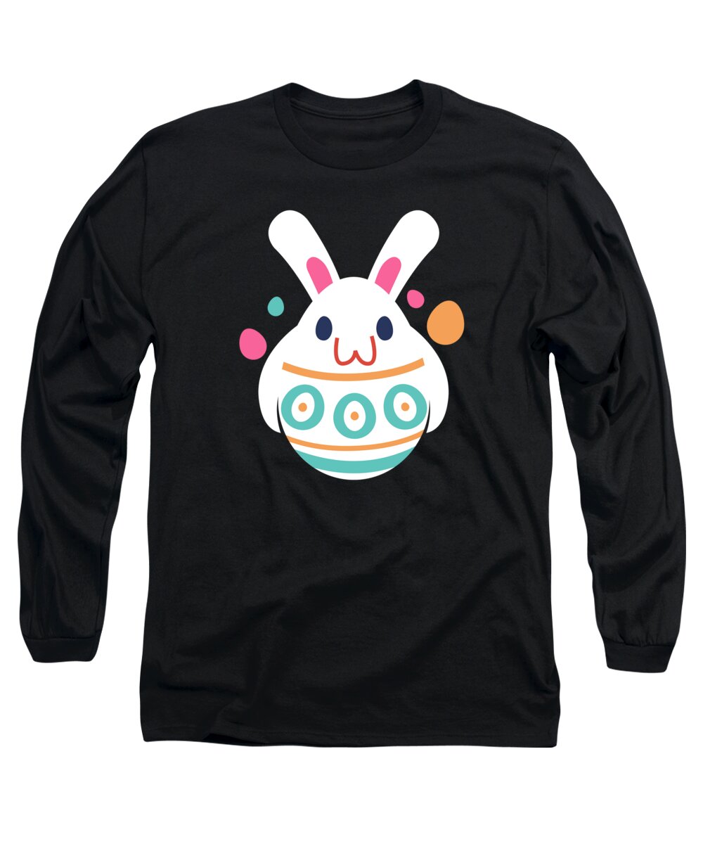 Easter Long Sleeve T-Shirt featuring the digital art Easter Rabbit Egg Easter Holiday Bunny by Toms Tee Store