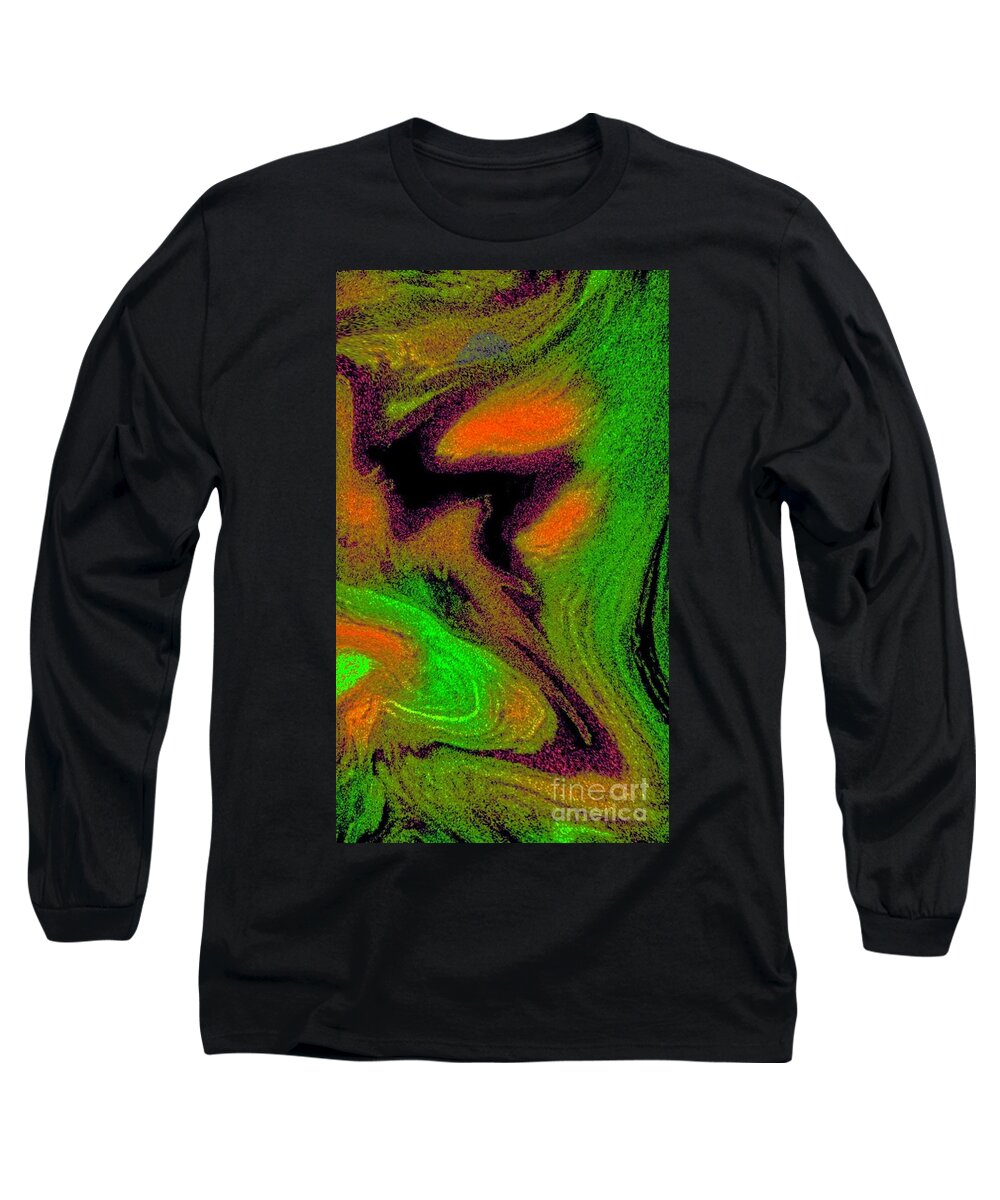 Glowing Texture Long Sleeve T-Shirt featuring the digital art Eclectic Eclipse by Glenn Hernandez