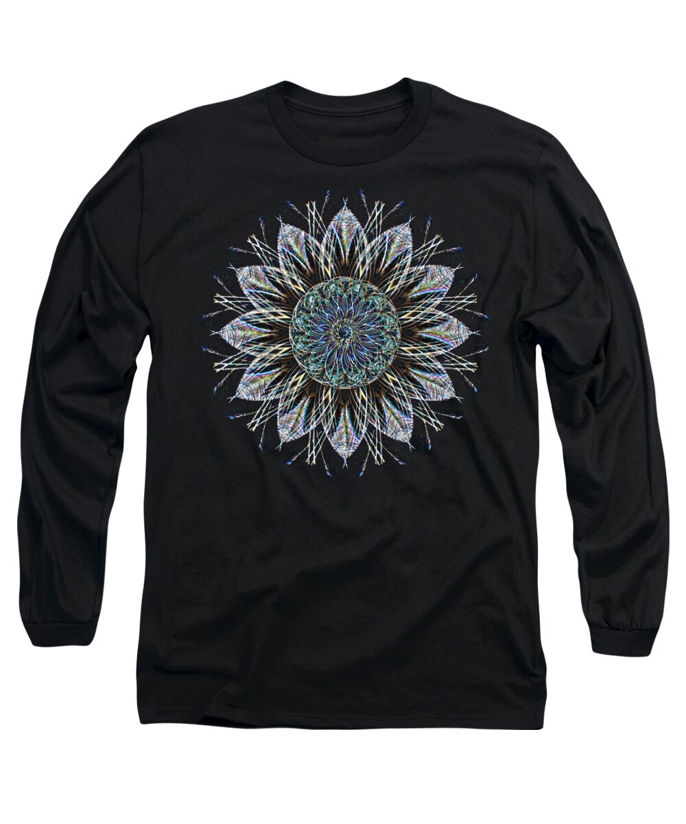 Electric Long Sleeve T-Shirt featuring the digital art Electric Flower Power by David Manlove