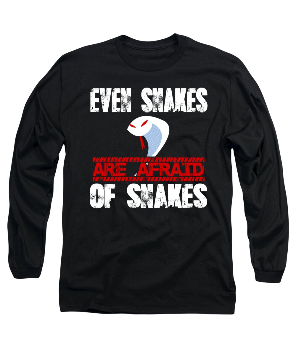 Snakes Long Sleeve T-Shirt featuring the digital art Even Snakes Are Afraid Of Snakes by Jacob Zelazny