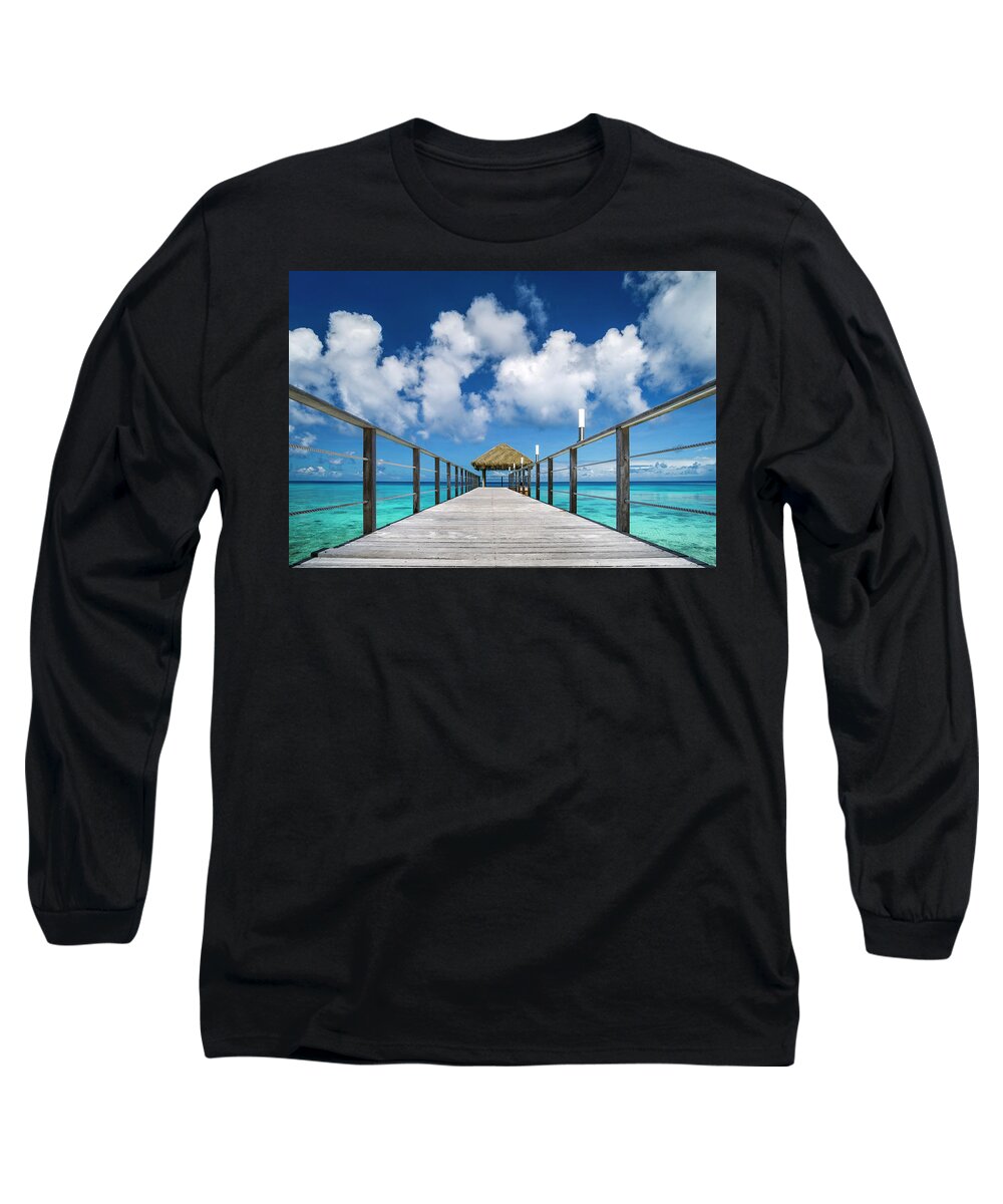 Rangiroa Long Sleeve T-Shirt featuring the photograph Rangiroa - perspective by Olivier Parent