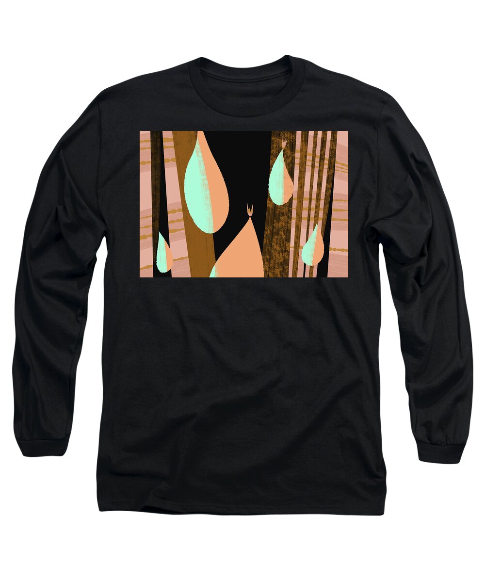 Abstract Long Sleeve T-Shirt featuring the digital art Falling by Alan Bodner