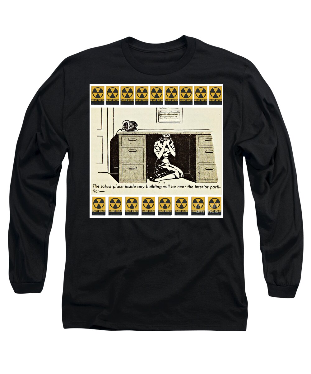 Collage Long Sleeve T-Shirt featuring the mixed media Fallout by Sally Edelstein
