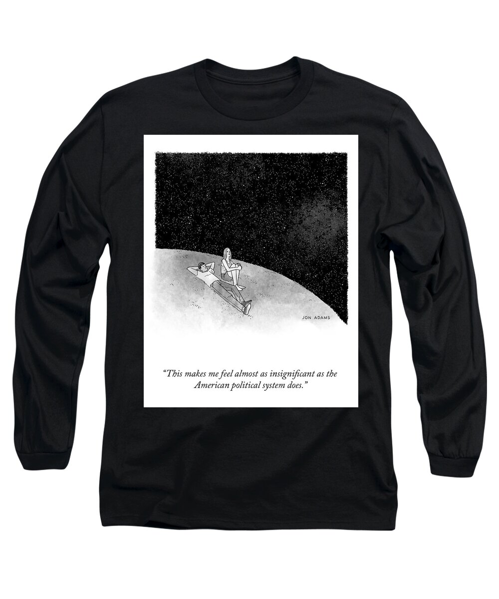 A27001 Long Sleeve T-Shirt featuring the drawing Feeling Insignificant by Jon Adams