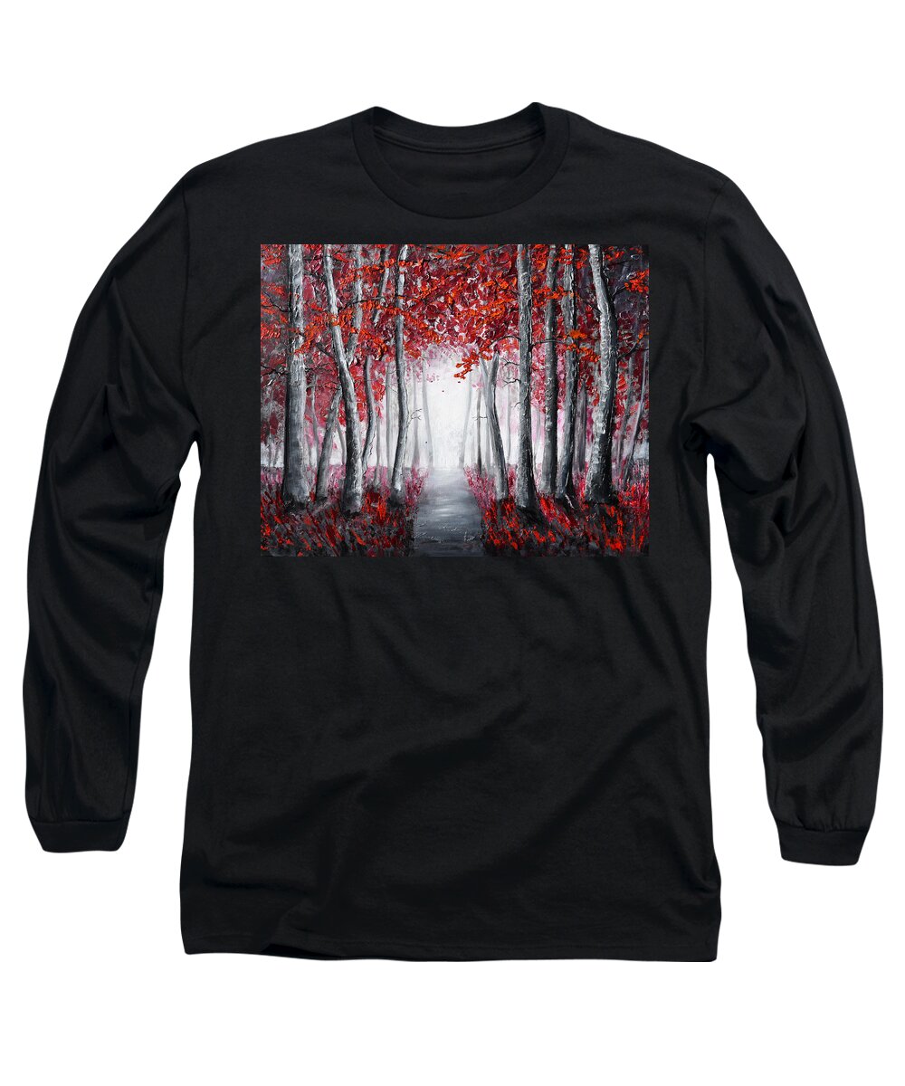 Red Poppies Long Sleeve T-Shirt featuring the painting Forest of Wonder by Amanda Dagg